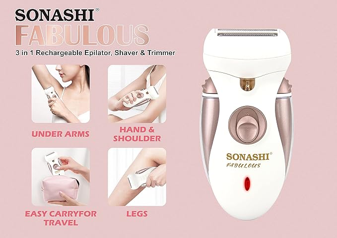 SONASHI 4 in 1 Rechargeable Epilator/Shaver, Trimmer & Callus Remover - SLD - 824 - Al Kabayel Discount CentreSONASHI 4 in 1 Rechargeable Epilator/Shaver, Trimmer & Callus Remover - SLD - 824Personal Care & Styling ToolsSONASHIAl Kabayel Discount Centre