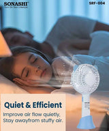Sonashi 4-Inch Rechargeable Portable Handheld Mini Fan SRF-004 - Al Kabayel Discount CentreSonashi 4-Inch Rechargeable Portable Handheld Mini Fan SRF-004Mini FansSONASHIAl Kabayel Discount Centre