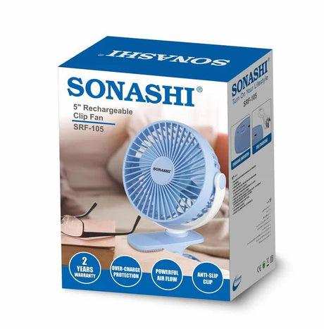 Sonashi 5 Inch 2 In 1 Desk & Clip Fan (Blue-White) SRF-105 - Al Kabayel Discount CentreSonashi 5 Inch 2 In 1 Desk & Clip Fan (Blue-White) SRF-105Mini FansSONASHIAl Kabayel Discount Centre