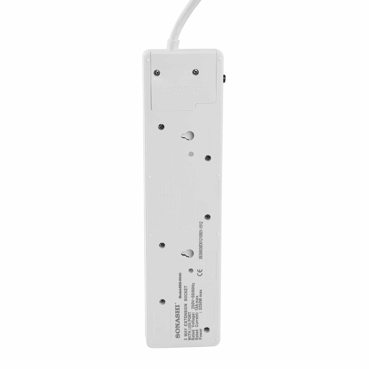 SONASHI Extension Socket 3Way with 2 USB Output Port 3250W, 3M Cord with Overheat Protection, SES - 904U White - Al Kabayel Discount CentreSONASHI Extension Socket 3Way with 2 USB Output Port 3250W, 3M Cord with Overheat Protection, SES - 904U WhiteCords & AdaptersSONASHIAl Kabayel Discount Centre