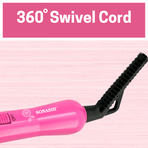 Sonashi Hair Curler with PTC Heater, Maximum Heat Up Temperature 200°, For Smooth Curls With Advanced Temperature Control, Curler for All Hair Types 25W SHC - 3002 Pink - Al Kabayel Discount CentreSonashi Hair Curler with PTC Heater, Maximum Heat Up Temperature 200°, For Smooth Curls With Advanced Temperature Control, Curler for All Hair Types 25W SHC - 3002 PinkHair StraightenerSONASHIAl Kabayel Discount Centre