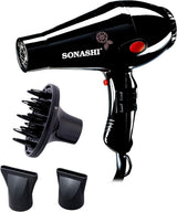 Sonashi Hair Dryer with Diffuser, Cold Hot Wind, 2 Heat and Airflow Settings, With Cool Shot, Diffuser, Nozzle for Fast Drying & Smooth Finish, Lightweight, For All Hair Types, 2000W SHD - 3013 Black - Al Kabayel Discount CentreSonashi Hair Dryer with Diffuser, Cold Hot Wind, 2 Heat and Airflow Settings, With Cool Shot, Diffuser, Nozzle for Fast Drying & Smooth Finish, Lightweight, For All Hair Types, 2000W SHD - 3013 BlackHair DryerSONASHIAl Kabayel Discount Centre