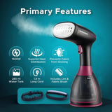 Sonashi Handheld Garment Steamer, 280ML Detachable Water Tank Capacity, Steam Rate of 25 - 30G/Min, Steam Lock, Compact Design, Versatile Accessories, Portable Steamer 1500W SGS - 327 Black/Purple - Al Kabayel Discount CentreSonashi Handheld Garment Steamer, 280ML Detachable Water Tank Capacity, Steam Rate of 25 - 30G/Min, Steam Lock, Compact Design, Versatile Accessories, Portable Steamer 1500W SGS - 327 Black/PurpleIrons & SteamersSONASHIAl Kabayel Discount Centre