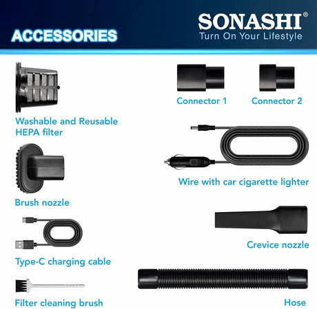 Sonashi Handheld Vacuum Cleaner, Compact Cordless Design for Home & Car Cleaning - Al Kabayel Discount CentreSonashi Handheld Vacuum Cleaner, Compact Cordless Design for Home & Car CleaningVacuum CleanersSONASHIAl Kabayel Discount Centre
