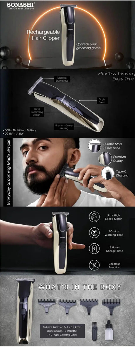 Sonashi Rechargeable Hair Clipper SHC - 1060N - Al Kabayel Discount CentreSonashi Rechargeable Hair Clipper SHC - 1060NTrimmerSONASHIAl Kabayel Discount Centre