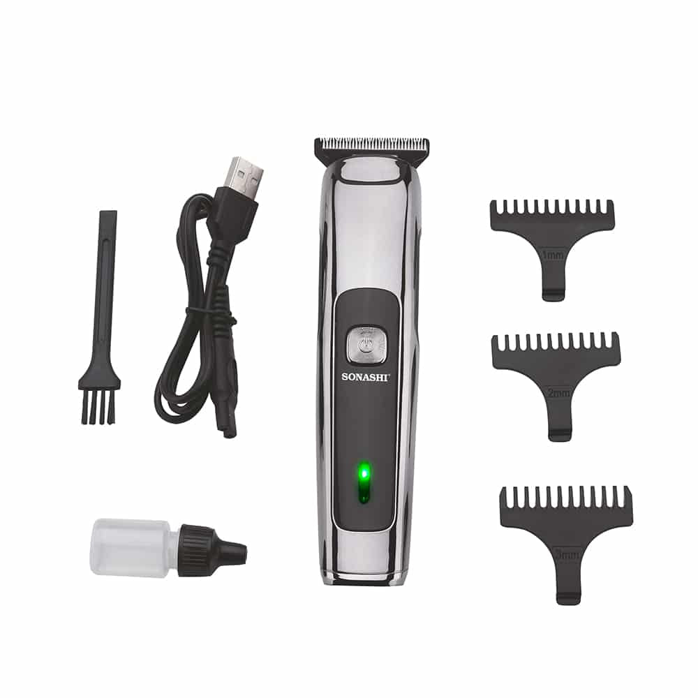 SONASHI Rechargeable Hair Clipper, Stainless Steel blade, 3 Comb Attachment - SHC - 1043N - Al Kabayel Discount CentreSONASHI Rechargeable Hair Clipper, Stainless Steel blade, 3 Comb Attachment - SHC - 1043NPersonal Care & Styling ToolsSONASHIAl Kabayel Discount Centre