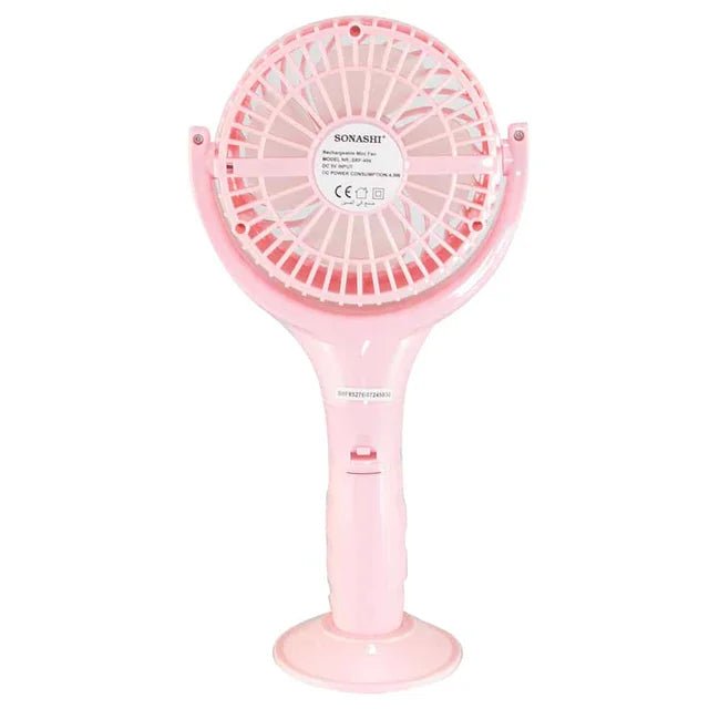 Sonashi Rechargeable Mini Fan SRF-404 (Pink/White) - Al Kabayel Discount CentreSonashi Rechargeable Mini Fan SRF-404 (Pink/White)Mini FansSONASHIAl Kabayel Discount Centre