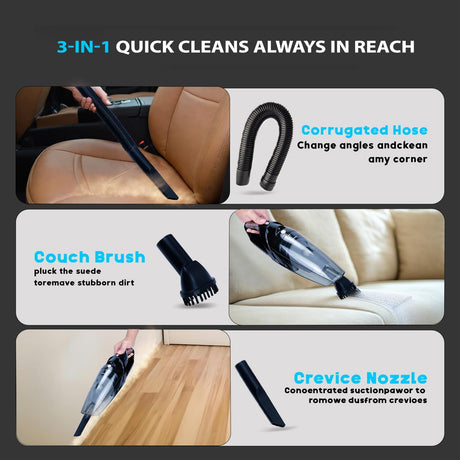 Sonashi Rechargeable Vacuum Cleaner Portable Design With Wet & Dry Functionality, With HEPA Filter & Easy Charging Slots, Continuous Working Of 22 Min, Perfect Hoover For Home & Car 80 W SRVC - 9037 - Al Kabayel Discount CentreSonashi Rechargeable Vacuum Cleaner Portable Design With Wet & Dry Functionality, With HEPA Filter & Easy Charging Slots, Continuous Working Of 22 Min, Perfect Hoover For Home & Car 80 W SRVC - 9037Vacuum CleanersSONASHIAl Kabayel Discount Centre