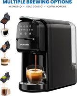 Sonashi SCM - 4985 3 in 1 Multi - Capsule Coffee Machine – 1400W Coffee Maker with 700ML Detachable Water Tank, Touch Control Panel, Self - Cleaning Function | Kitchen Tools SCM - 4985 Black - Al Kabayel Discount CentreSonashi SCM - 4985 3 in 1 Multi - Capsule Coffee Machine – 1400W Coffee Maker with 700ML Detachable Water Tank, Touch Control Panel, Self - Cleaning Function | Kitchen Tools SCM - 4985 BlackCoffee MakersSONASHIAl Kabayel Discount Centre