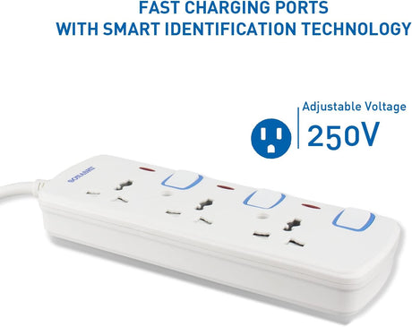 SONASHI SES - 1003 3 Way Extension Socket w/Safety Shutter, Individual Switches, Universal Sockets, Indicator Lights - Al Kabayel Discount CentreSONASHI SES - 1003 3 Way Extension Socket w/Safety Shutter, Individual Switches, Universal Sockets, Indicator LightsCords & AdaptersSONASHIAl Kabayel Discount Centre