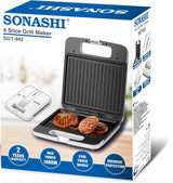 SONASHI SGT - 842 4 Slice Grill Maker – [White] Sandwich Maker with Non Stick Grill Plate, Light Indicator, Handle Locking System| Electric Kitchen Appliances - Al Kabayel Discount CentreSONASHI SGT - 842 4 Slice Grill Maker – [White] Sandwich Maker with Non Stick Grill Plate, Light Indicator, Handle Locking System| Electric Kitchen AppliancesElectric Griddles & GrillsSONASHIAl Kabayel Discount Centre