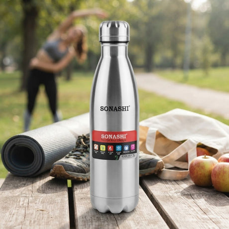 Sonashi Silver Stainless Steel Vacuum Insulated Water Bottle - 750ml / 1000ml - Al Kabayel Discount CentreSonashi Silver Stainless Steel Vacuum Insulated Water Bottle - 750ml / 1000mlWater BottlesSONASHIAl Kabayel Discount Centre