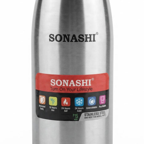 Sonashi Silver Stainless Steel Vacuum Insulated Water Bottle - 750ml / 1000ml - Al Kabayel Discount CentreSonashi Silver Stainless Steel Vacuum Insulated Water Bottle - 750ml / 1000mlWater BottlesSONASHIAl Kabayel Discount Centre