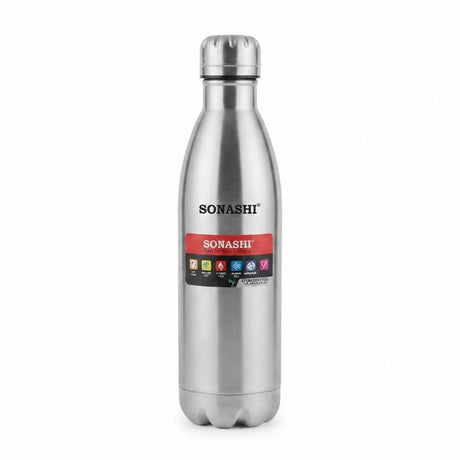 Sonashi Silver Stainless Steel Vacuum Insulated Water Bottle - 750ml / 1000ml - Al Kabayel Discount CentreSonashi Silver Stainless Steel Vacuum Insulated Water Bottle - 750ml / 1000mlWater BottlesSONASHIAl Kabayel Discount Centre