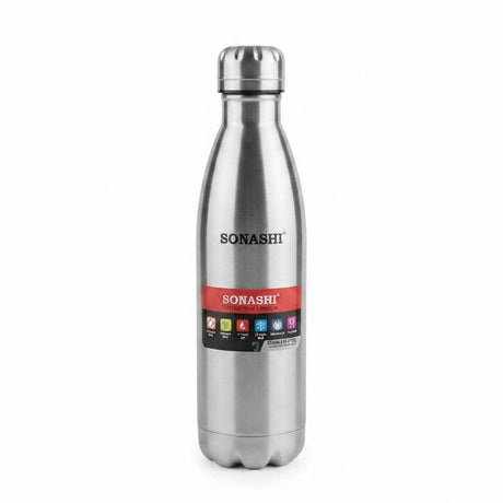 Sonashi Silver Stainless Steel Vacuum Insulated Water Bottle - 750ml / 1000ml - Al Kabayel Discount CentreSonashi Silver Stainless Steel Vacuum Insulated Water Bottle - 750ml / 1000mlWater BottlesSONASHIAl Kabayel Discount Centre