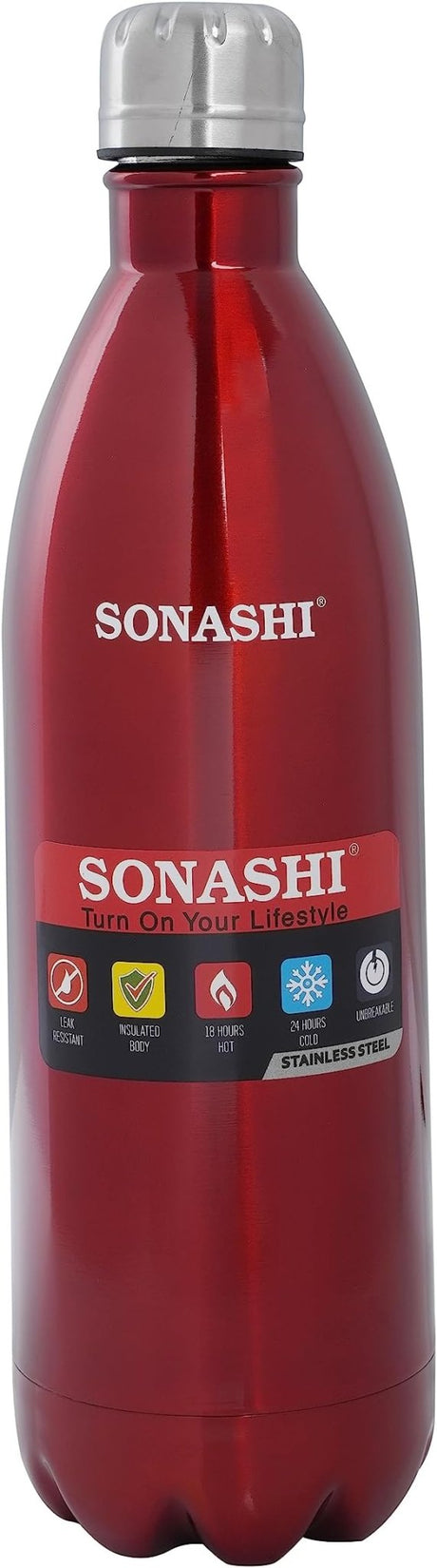 Sonashi Stainless Steel Hot & Cold Vacuum Flask Bottle - 1000ML - Red - Al Kabayel Discount CentreSonashi Stainless Steel Hot & Cold Vacuum Flask Bottle - 1000ML - RedThermosSONASHIAl Kabayel Discount Centre