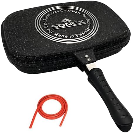 SONEX Die Cast Double Grill Pan 30cm, Ceramic Coating with Extra Rubber - Al Kabayel Discount CentreSONEX Die Cast Double Grill Pan 30cm, Ceramic Coating with Extra RubberFrying Pans & SkilletsSONEXAl Kabayel Discount Centre
