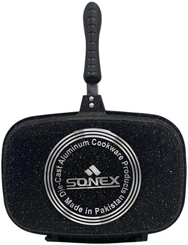 SONEX Die Cast Double Grill Pan 30cm, Ceramic Coating with Extra Rubber - Al Kabayel Discount CentreSONEX Die Cast Double Grill Pan 30cm, Ceramic Coating with Extra RubberFrying Pans & SkilletsSONEXAl Kabayel Discount Centre
