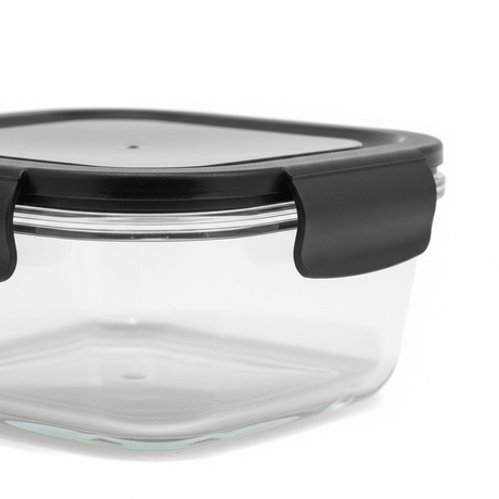 Spanis Home Glass Lunch Box with Black Plastic Clip Lock Lid — 800ml - Al Kabayel Discount CentreSpanis Home Glass Lunch Box with Black Plastic Clip Lock Lid — 800mlLunch BoxSPANIS HOMEAl Kabayel Discount Centre