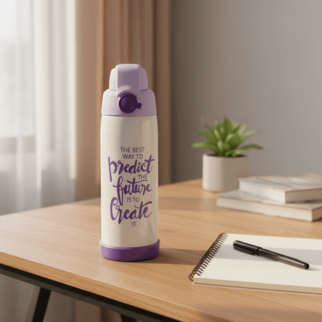 Spanis Home Purple & White Stainless Steel Vacuum Bottle - 600ml - Al Kabayel Discount CentreSpanis Home Purple & White Stainless Steel Vacuum Bottle - 600mlWater BottlesSPANIS HOMEAl Kabayel Discount Centre