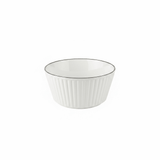 Spanis Home White Ceramic Ribbed Bowl with Silver Rim – 5 Inch - Al Kabayel Discount CentreSpanis Home White Ceramic Ribbed Bowl with Silver Rim – 5 InchBowlsSPANIS HOMEAl Kabayel Discount Centre