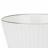 Spanis Home White Ceramic Ribbed Bowl with Silver Rim – 5 Inch - Al Kabayel Discount CentreSpanis Home White Ceramic Ribbed Bowl with Silver Rim – 5 InchBowlsSPANIS HOMEAl Kabayel Discount Centre
