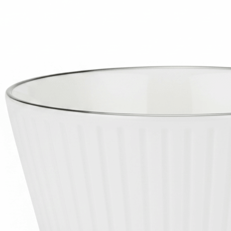 Spanis Home White Ceramic Ribbed Bowl with Silver Rim – 5 Inch - Al Kabayel Discount CentreSpanis Home White Ceramic Ribbed Bowl with Silver Rim – 5 InchBowlsSPANIS HOMEAl Kabayel Discount Centre