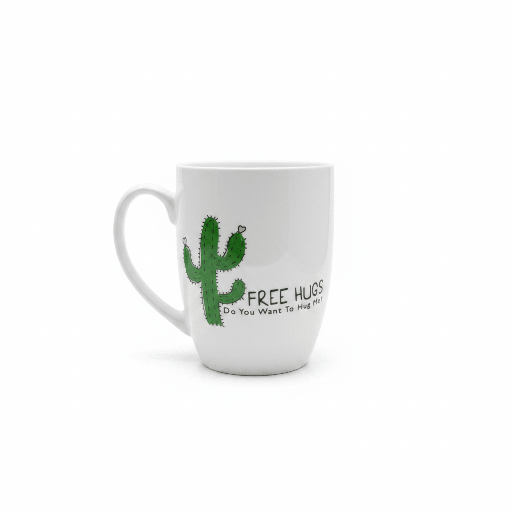 Spanis Home White Free Hugs Cactus Ceramic Mug - 300ml - Al Kabayel Discount CentreSpanis Home White Free Hugs Cactus Ceramic Mug - 300mlMugsSPANIS HOMEAl Kabayel Discount Centre