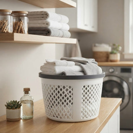 Spanis Home White & Grey Storage Basket – 20×25 cm - Al Kabayel Discount CentreSpanis Home White & Grey Storage Basket – 20×25 cmOrganizers & AccessoriesSPANIS HOMEAl Kabayel Discount Centre