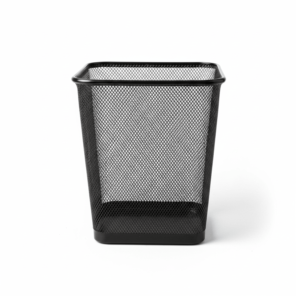 Square Metal Mesh Dustbin - 28×21 cm - Black / Metallic grey - Al Kabayel Discount CentreSquare Metal Mesh Dustbin - 28×21 cm - Black / Metallic greyOrganizers & AccessoriesAKDCAl Kabayel Discount Centre