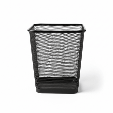 Square Metal Mesh Dustbin - 28×21 cm - Black / Metallic grey - Al Kabayel Discount CentreSquare Metal Mesh Dustbin - 28×21 cm - Black / Metallic greyOrganizers & AccessoriesAKDCAl Kabayel Discount Centre