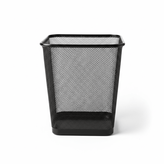 Square Metal Mesh Dustbin - 28×21 cm - Black / Metallic grey - Al Kabayel Discount CentreSquare Metal Mesh Dustbin - 28×21 cm - Black / Metallic greyOrganizers & AccessoriesAKDCAl Kabayel Discount Centre