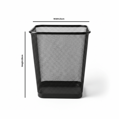 Square Metal Mesh Dustbin - 28×21 cm - Black / Metallic grey - Al Kabayel Discount CentreSquare Metal Mesh Dustbin - 28×21 cm - Black / Metallic greyOrganizers & AccessoriesAKDCAl Kabayel Discount Centre