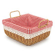 Square Woven Storage Basket with Gingham Lining & Handles - Al Kabayel Discount CentreSquare Woven Storage Basket with Gingham Lining & HandlesRattansAKDCAl Kabayel Discount Centre