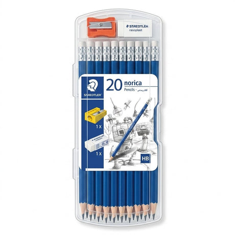 Staedtler Norica HB Pencil Set – 20 Pencils + Eraser + Sharpener - Al Kabayel Discount CentreStaedtler Norica HB Pencil Set – 20 Pencils + Eraser + SharpenerPens, Pencils & MarkersSTAEDTLERAl Kabayel Discount Centre