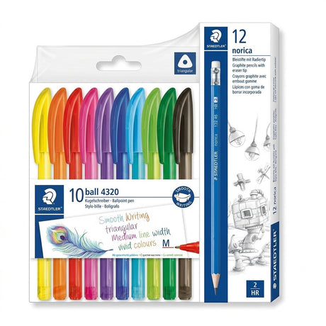 Staedtler School & Office Essentials Set – Ballpoint Pens 10 Pack + Graphite Pencils 12 Pack - Al Kabayel Discount CentreStaedtler School & Office Essentials Set – Ballpoint Pens 10 Pack + Graphite Pencils 12 PackPens, Pencils & MarkersSTAEDTLERAl Kabayel Discount Centre