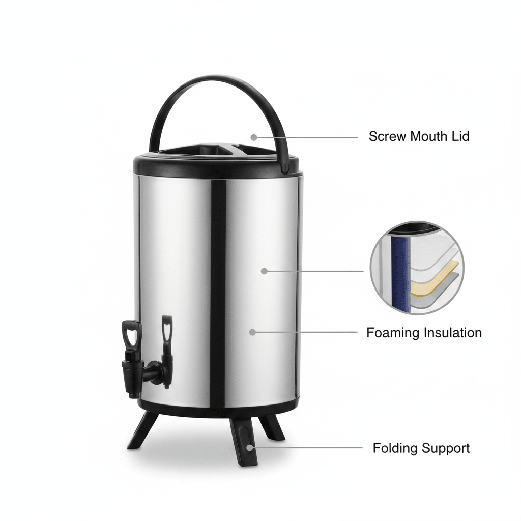 Stainless Steel Insulated Beverage Dispenser Bucket – 12L - Al Kabayel Discount CentreStainless Steel Insulated Beverage Dispenser Bucket – 12LJugsAKDCAl Kabayel Discount Centre