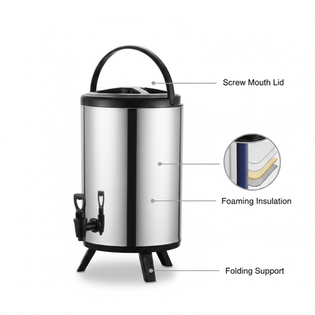 Stainless Steel Insulated Beverage Dispenser Bucket – 12L - Al Kabayel Discount CentreStainless Steel Insulated Beverage Dispenser Bucket – 12LJugsAKDCAl Kabayel Discount Centre