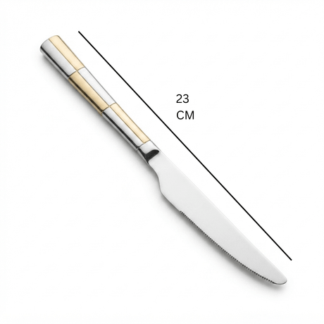 Stainless Steel Knife Set of 6 – 23cm Silver & Gold Accent - Al Kabayel Discount CentreStainless Steel Knife Set of 6 – 23cm Silver & Gold AccentKnife & Knife SetsAKDCAl Kabayel Discount Centre