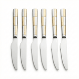 Stainless Steel Knife Set of 6 – 23cm Silver & Gold Accent - Al Kabayel Discount CentreStainless Steel Knife Set of 6 – 23cm Silver & Gold AccentKnife & Knife SetsAKDCAl Kabayel Discount Centre