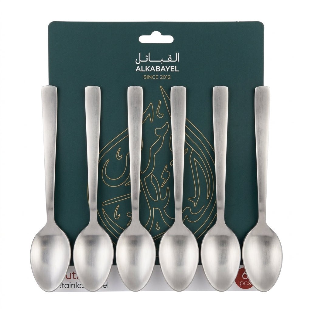 Stainless Steel Spoon Set of 6 - 13.5cm Matt Silver - Al Kabayel Discount CentreStainless Steel Spoon Set of 6 - 13.5cm Matt SilverSpoonsAKDCAl Kabayel Discount Centre