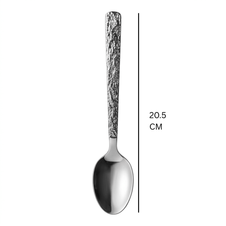 Stainless Steel Spoon Set of 6 - 20.5cm Silver Textured Handle - Al Kabayel Discount CentreStainless Steel Spoon Set of 6 - 20.5cm Silver Textured HandleSpoonsAKDCAl Kabayel Discount Centre