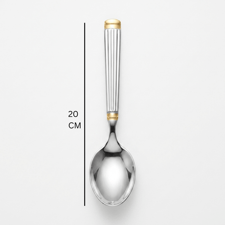 Stainless Steel Spoon Set of 6 – 20cm Silver & Gold Accent - Al Kabayel Discount CentreStainless Steel Spoon Set of 6 – 20cm Silver & Gold AccentSpoonsAKDCAl Kabayel Discount Centre