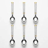 Stainless Steel Spoon Set of 6 – 20cm Silver & Gold Accent - Al Kabayel Discount CentreStainless Steel Spoon Set of 6 – 20cm Silver & Gold AccentSpoonsAKDCAl Kabayel Discount Centre