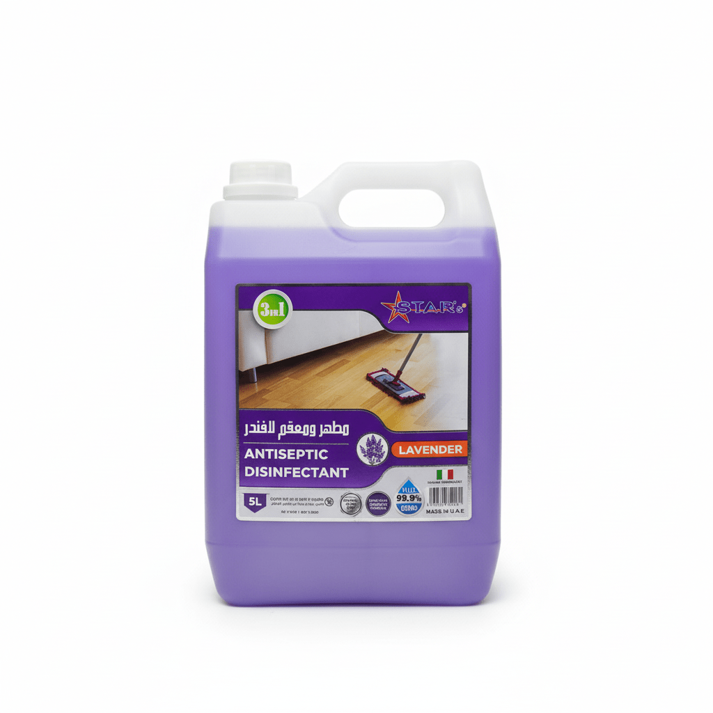 Star's 3 - in - 1 Lavender Antiseptic Disinfectant 5L – Multi - Purpose Hygiene Solution - Al Kabayel Discount CentreStar's 3 - in - 1 Lavender Antiseptic Disinfectant 5L – Multi - Purpose Hygiene SolutionHousehold CleaningStar'sAl Kabayel Discount Centre