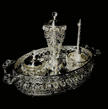 Steel Incense Burner Set With Oval Stand Silver - Al Kabayel Discount CentreSteel Incense Burner Set With Oval Stand SilverHome Décor AccentsAKDCAl Kabayel Discount Centre
