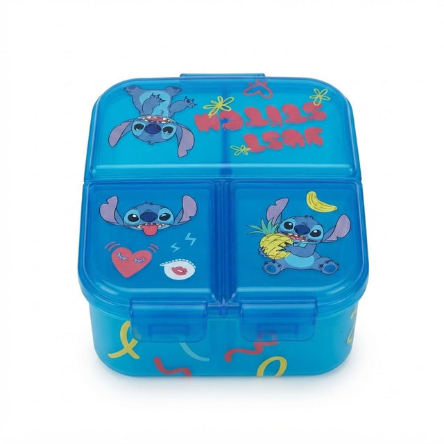 Stor Blue Stitch 3-Section Plastic Lunch Box - 17×13cm - Al Kabayel Discount CentreStor Blue Stitch 3-Section Plastic Lunch Box - 17×13cmLunch BoxSTORAl Kabayel Discount Centre