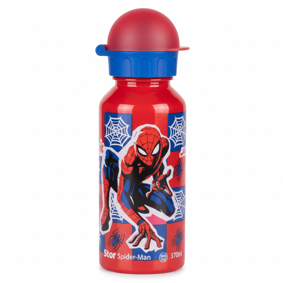 Stor Spider - Man Reusable Plastic Water Bottle Red 370ml Kids Drinking Bottle BPA Free School Bottle - Al Kabayel Discount CentreStor Spider - Man Reusable Plastic Water Bottle Red 370ml Kids Drinking Bottle BPA Free School BottleWater BottlesSTORAl Kabayel Discount Centre