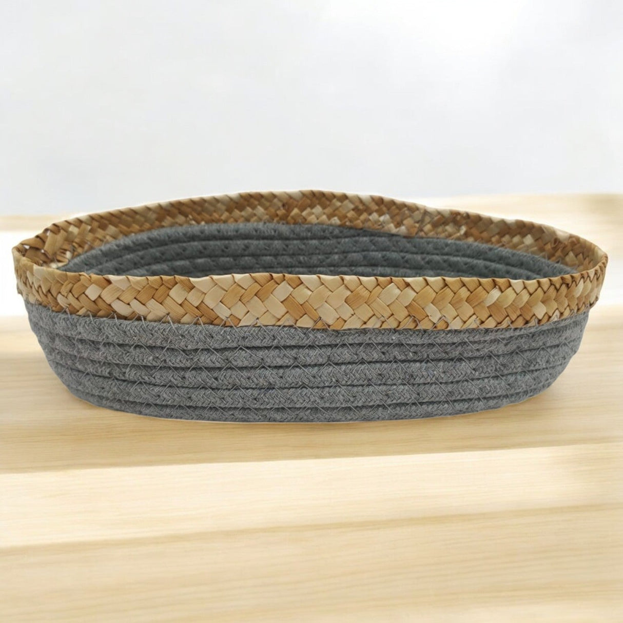 Storage Baskets Oval Shallow Storage Mini Cotton Rope Empty Decorative Basket Montessori Little Organizer Bins for Grey 23cmX15cmX6CM - (Small) - Al Kabayel Discount CentreStorage Baskets Oval Shallow Storage Mini Cotton Rope Empty Decorative Basket Montessori Little Organizer Bins for Grey 23cmX15cmX6CM - (Small)RattanAKDCAl Kabayel Discount Centre