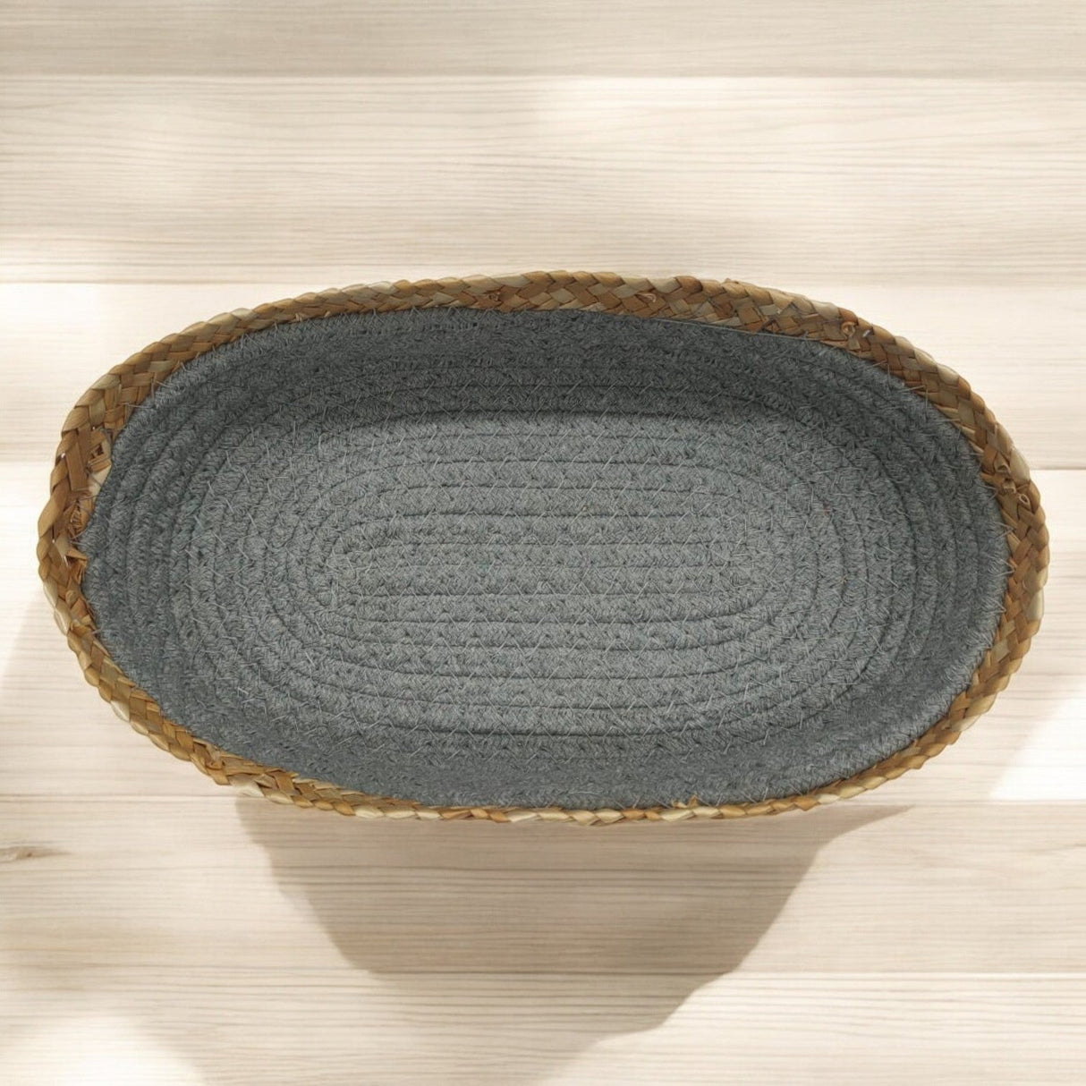 Storage Baskets Oval Shallow Storage Mini Cotton Rope Empty Decorative Basket Montessori Little Organizer Bins for Grey 23cmX15cmX6CM - (Small) - Al Kabayel Discount CentreStorage Baskets Oval Shallow Storage Mini Cotton Rope Empty Decorative Basket Montessori Little Organizer Bins for Grey 23cmX15cmX6CM - (Small)RattanAKDCAl Kabayel Discount Centre